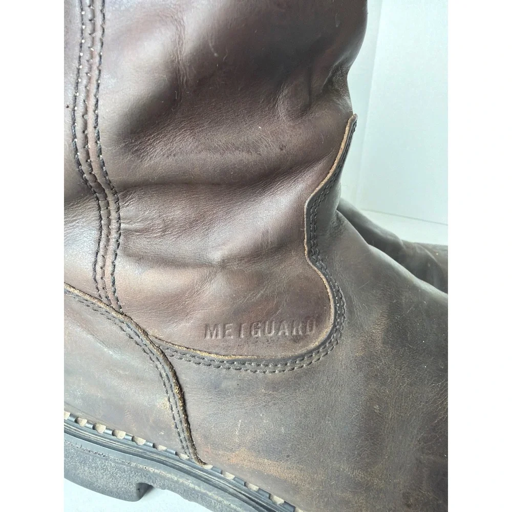 Red Wing Pecos 4436 Steel Toe Mens 10.5 Wide Brown Leather Metguard Work Boots